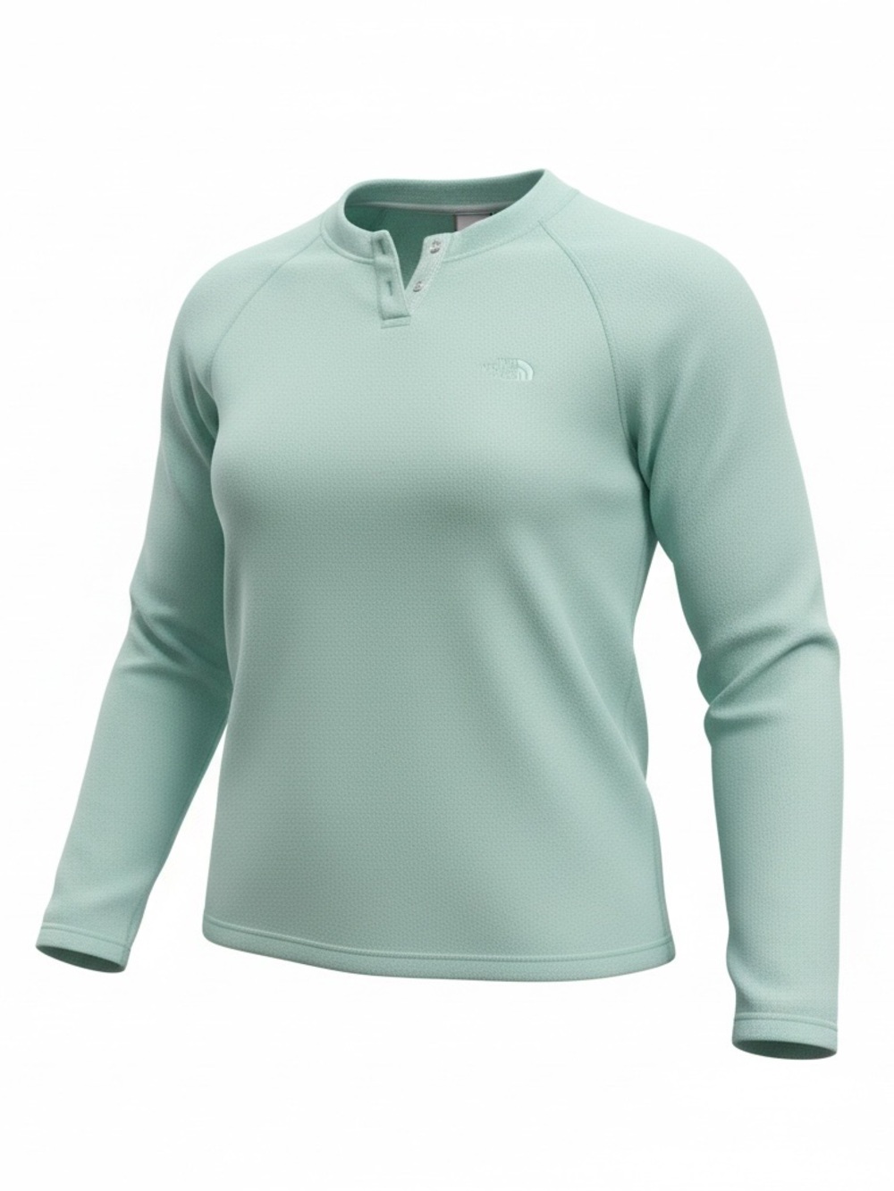 The North Face Women's Long-Sleeve Henley Top in Mint. Size medium